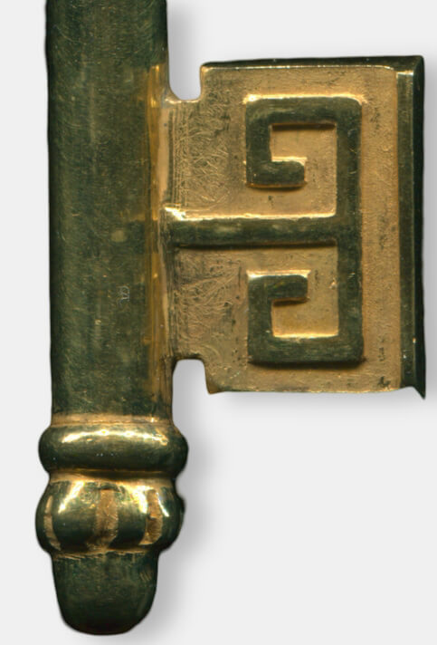 Schlüsselbart und Abschlußsegment am Ende des Schlüsselhalms